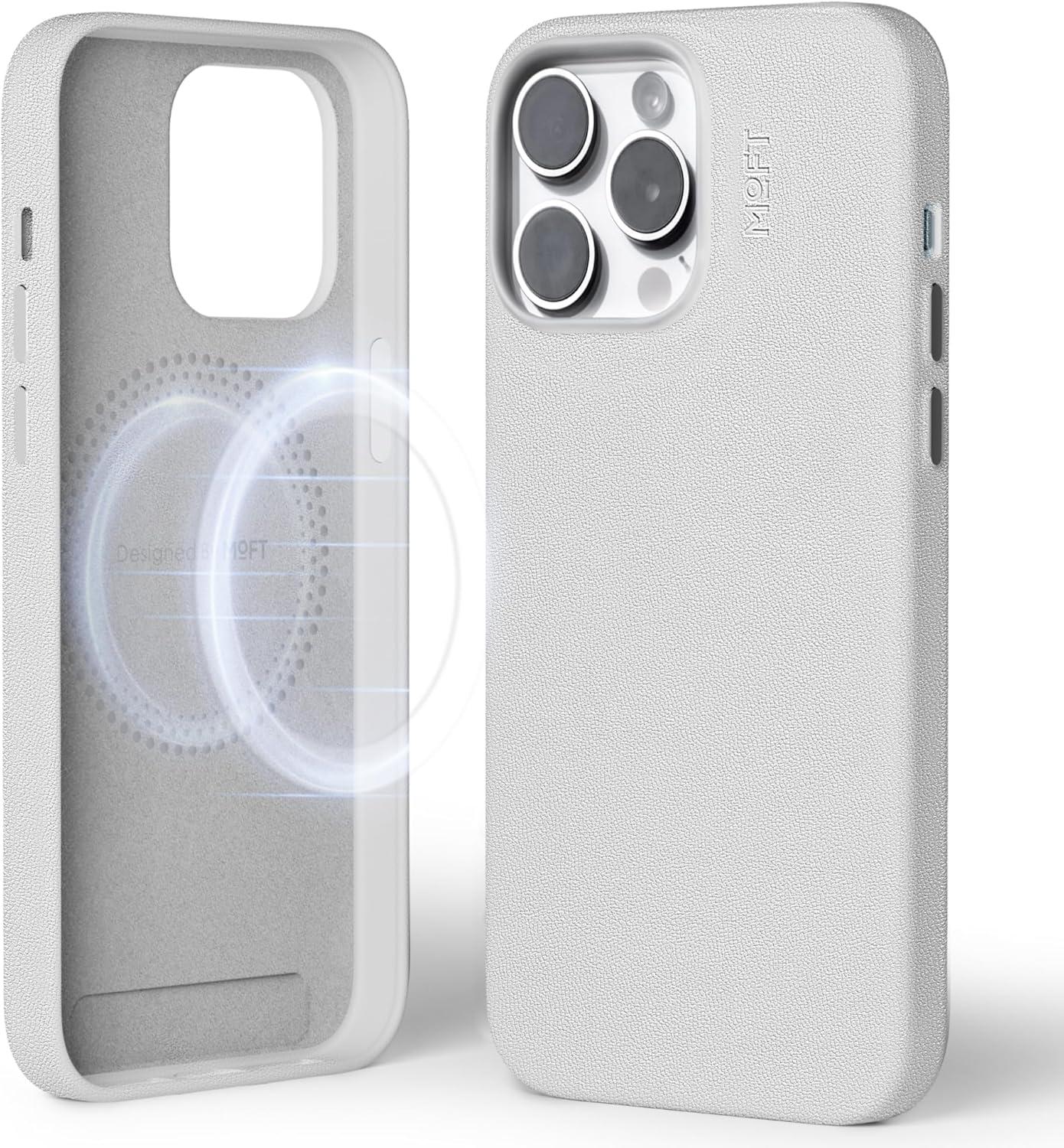 imageMOFT Designed for iPhone 14 Pro Max Case MOVAS Vegan Leather Soft ampamp Smooth ampamp AntiScratch Protective Phone Case Compatible with MagSafe Fine Fiber Lining Lifted Camera Ring Misty CoveMisty Cove