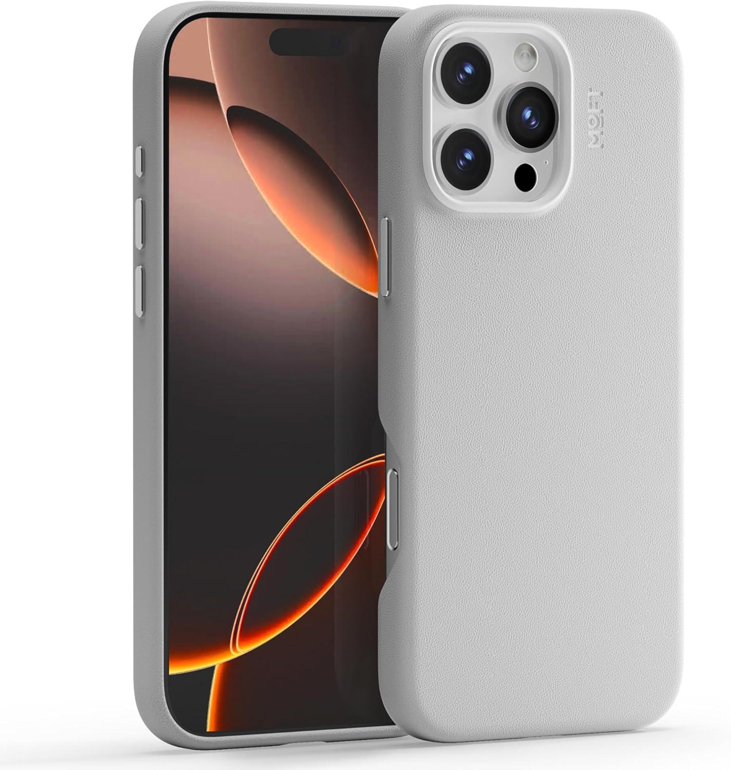 imageMOFT Designed for iPhone 14 Pro Max Case MOVAS Vegan Leather Soft ampamp Smooth ampamp AntiScratch Protective Phone Case Compatible with MagSafe Fine Fiber Lining Lifted Camera Ring Misty CoveMisty Cove