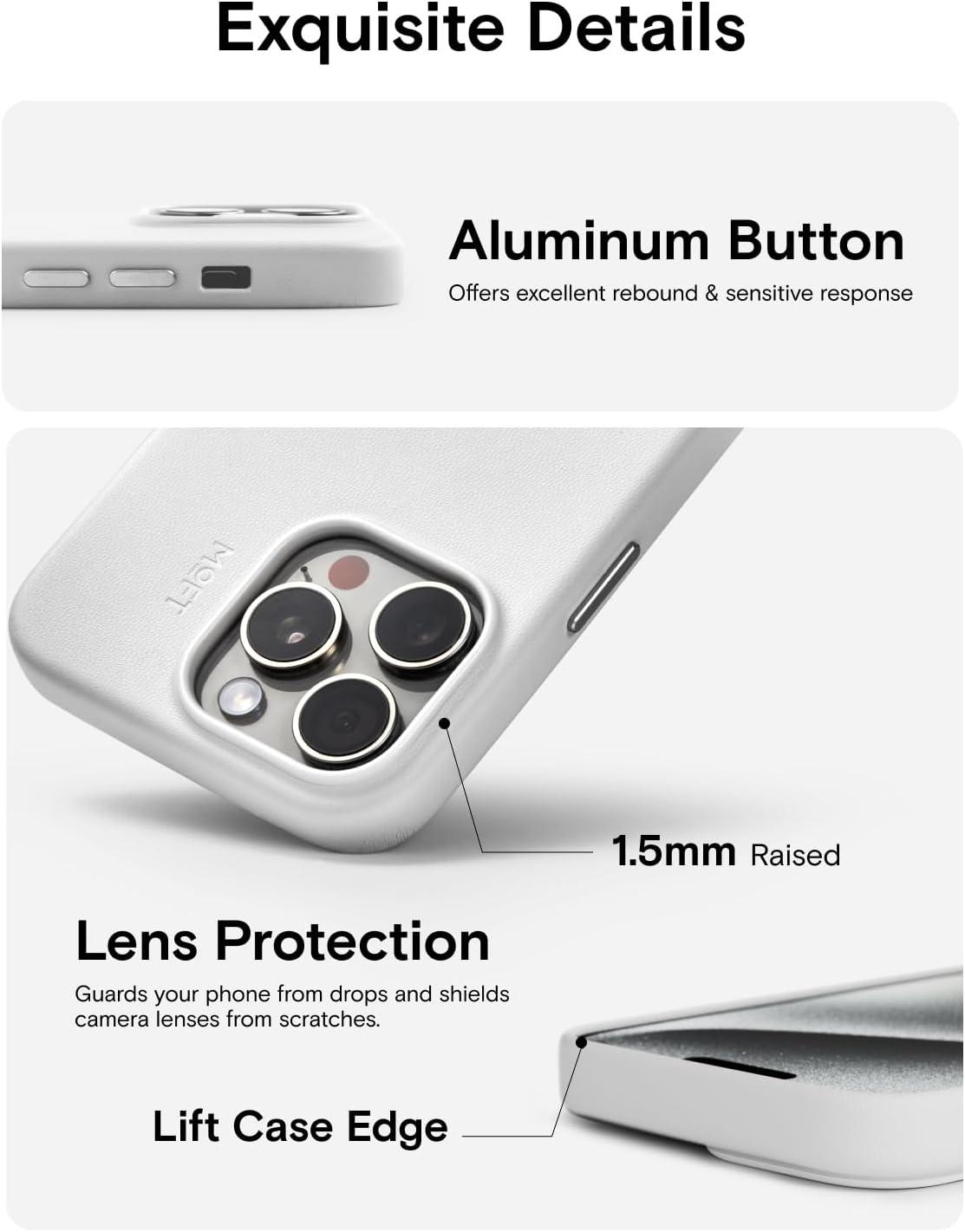 imageMOFT Designed for iPhone 14 Pro Max Case MOVAS Vegan Leather Soft ampamp Smooth ampamp AntiScratch Protective Phone Case Compatible with MagSafe Fine Fiber Lining Lifted Camera Ring Misty CoveMisty Cove