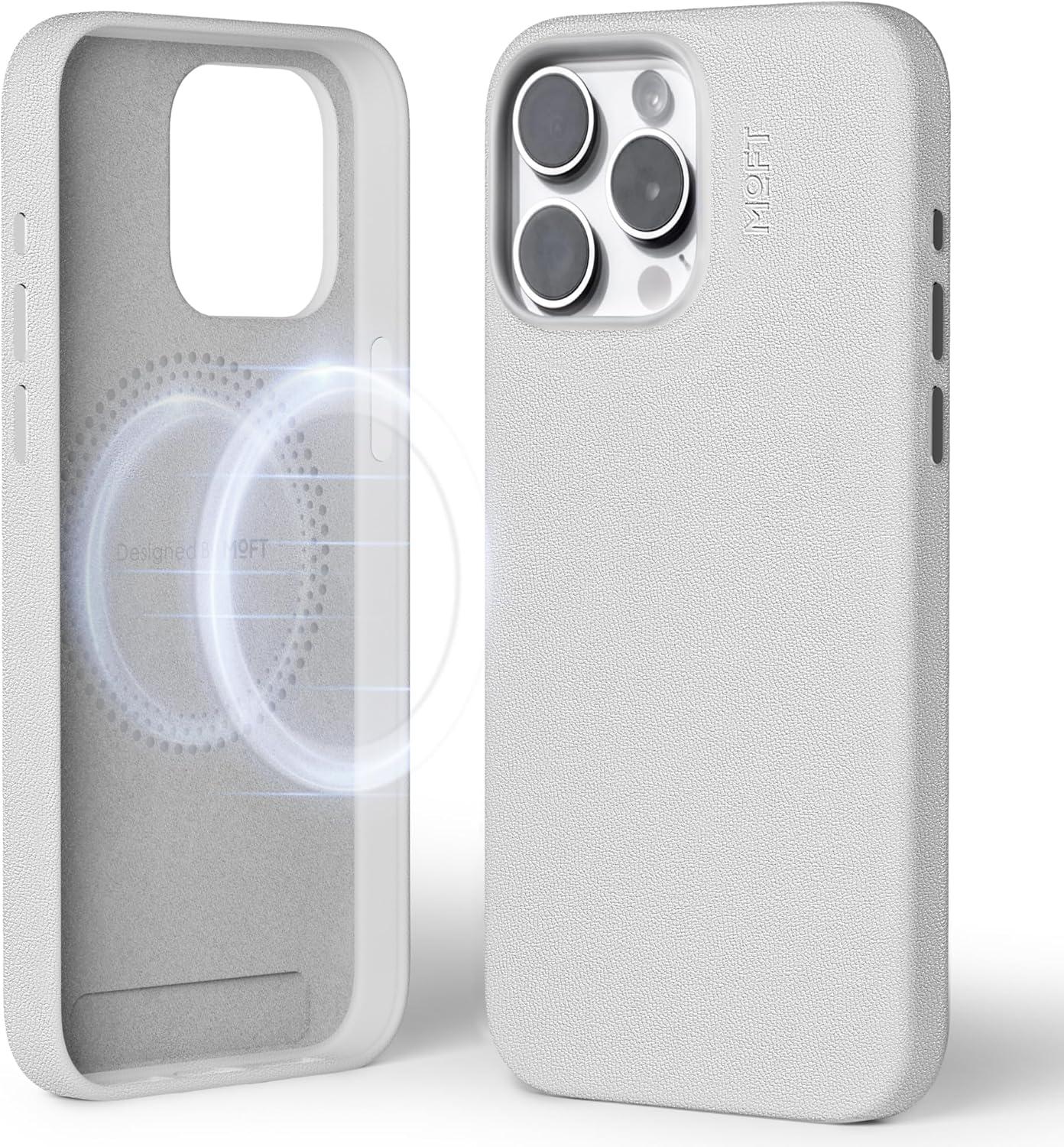 imageMOFT Designed for iPhone 14 Pro Max Case MOVAS Vegan Leather Soft ampamp Smooth ampamp AntiScratch Protective Phone Case Compatible with MagSafe Fine Fiber Lining Lifted Camera Ring Misty CoveMisty Cove