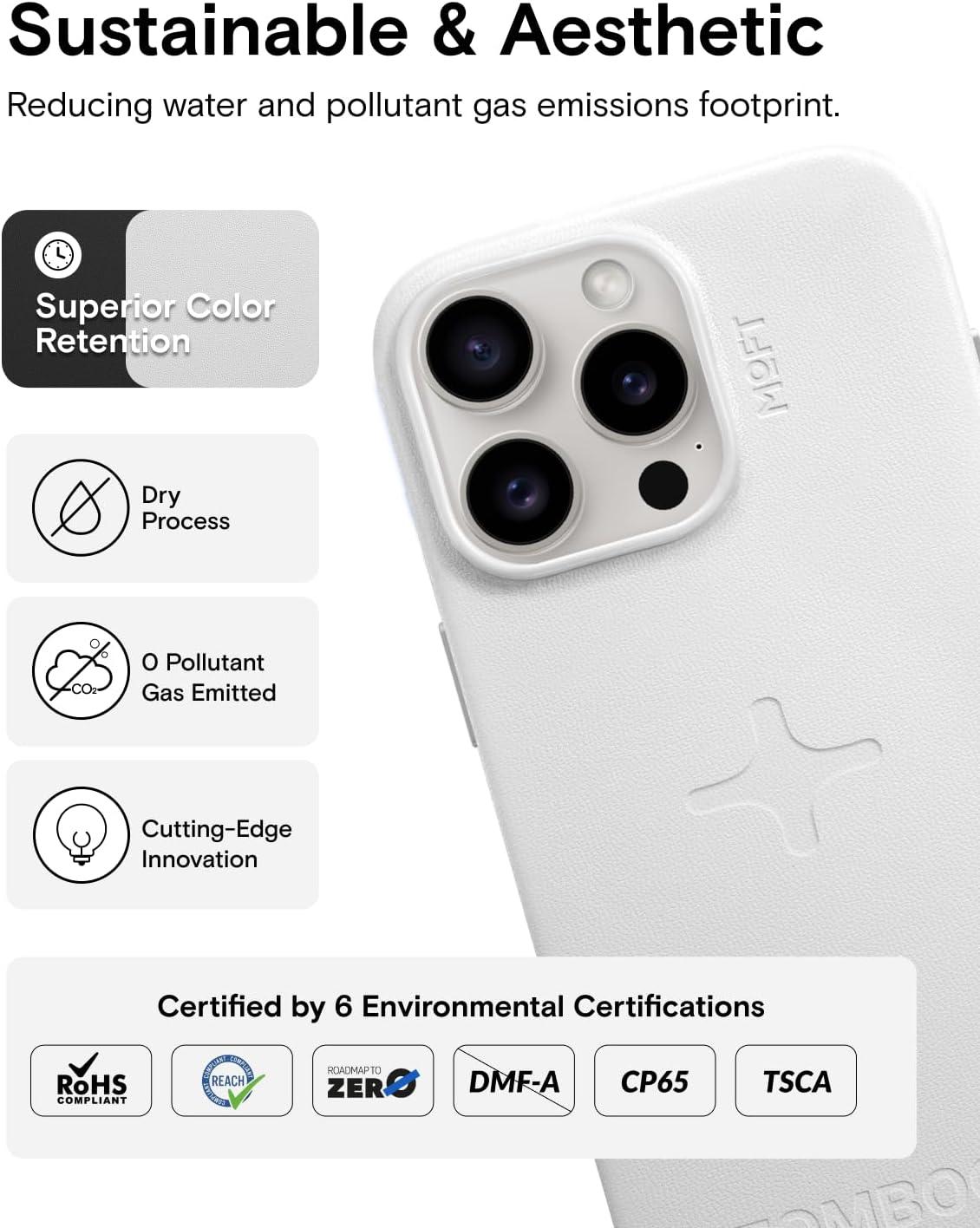 imageMOFT Designed for iPhone 14 Pro Max Case MOVAS Vegan Leather Soft ampamp Smooth ampamp AntiScratch Protective Phone Case Compatible with MagSafe Fine Fiber Lining Lifted Camera Ring Misty CoveMisty Cove X TOMBOGO