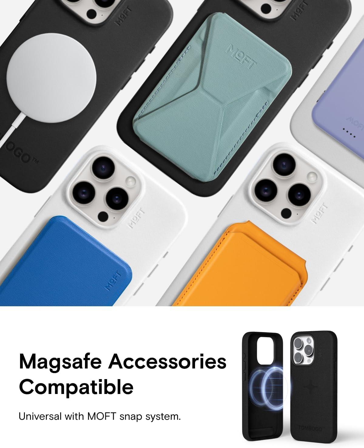 imageMOFT Designed for iPhone 14 Pro Max Case MOVAS Vegan Leather Soft ampamp Smooth ampamp AntiScratch Protective Phone Case Compatible with MagSafe Fine Fiber Lining Lifted Camera Ring Misty CoveMisty Cove X TOMBOGO