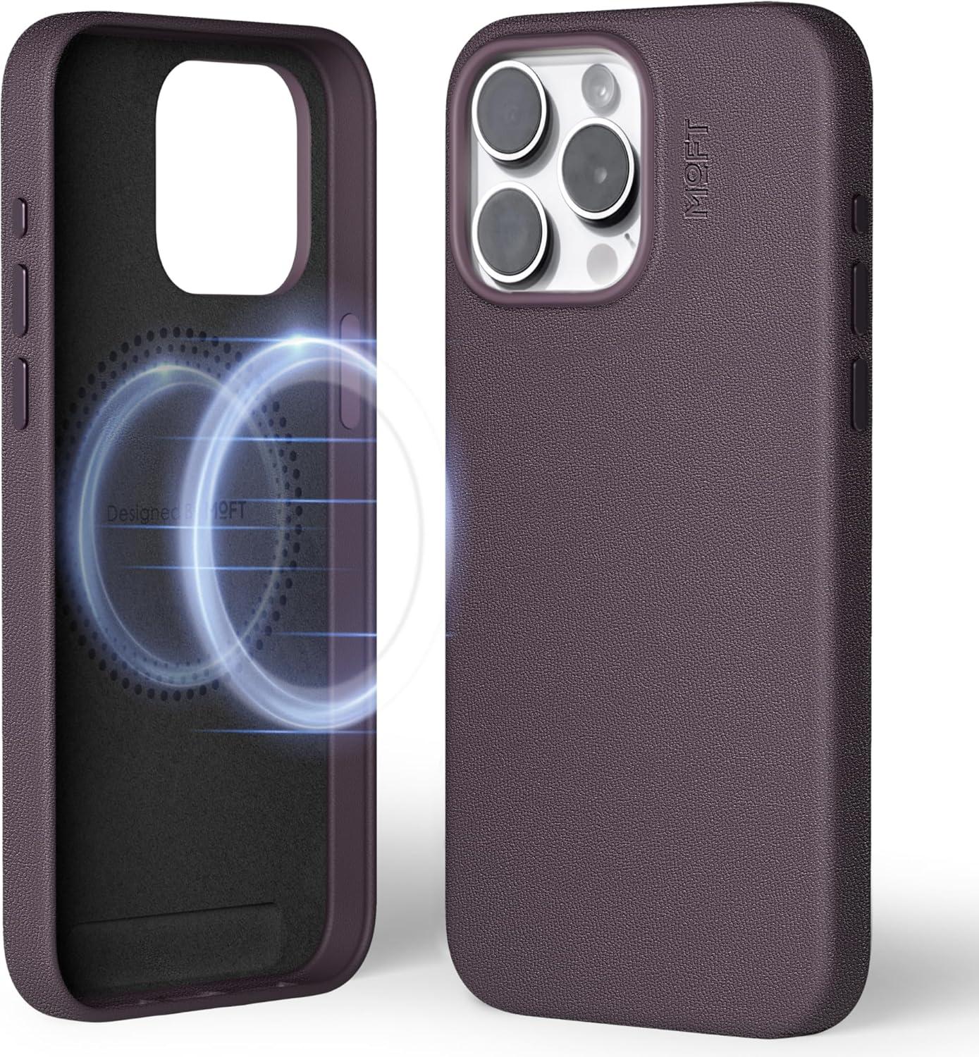 imageMOFT Designed for iPhone 14 Pro Max Case MOVAS Vegan Leather Soft ampamp Smooth ampamp AntiScratch Protective Phone Case Compatible with MagSafe Fine Fiber Lining Lifted Camera Ring Misty CoveBlackberry