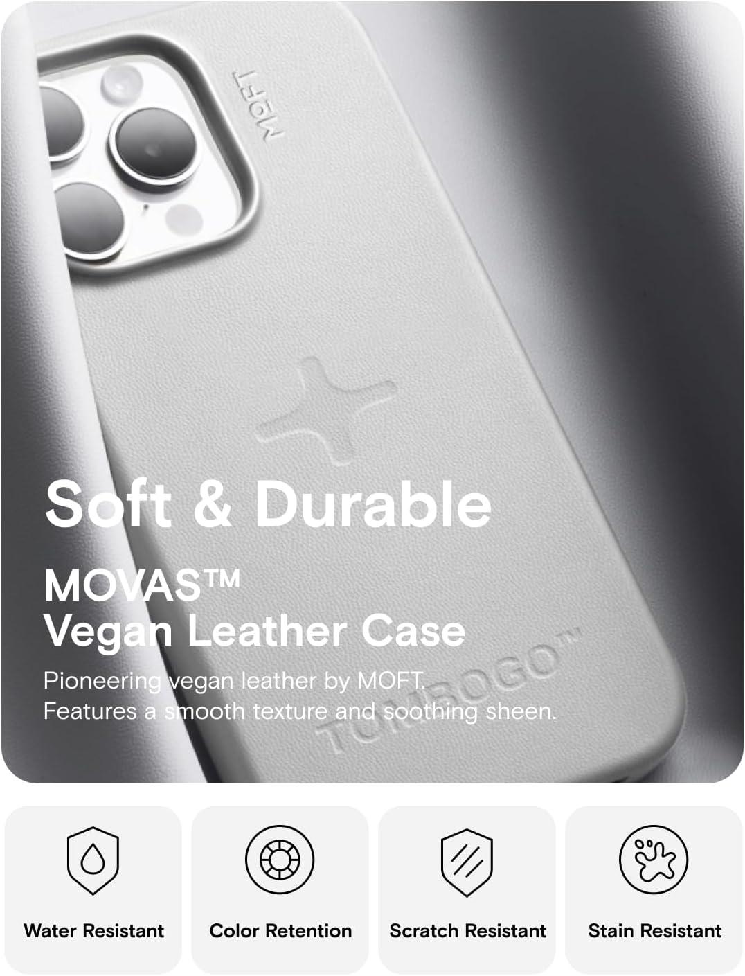 imageMOFT Designed for iPhone 14 Pro Max Case MOVAS Vegan Leather Soft ampamp Smooth ampamp AntiScratch Protective Phone Case Compatible with MagSafe Fine Fiber Lining Lifted Camera Ring Misty CoveMisty Cove X TOMBOGO