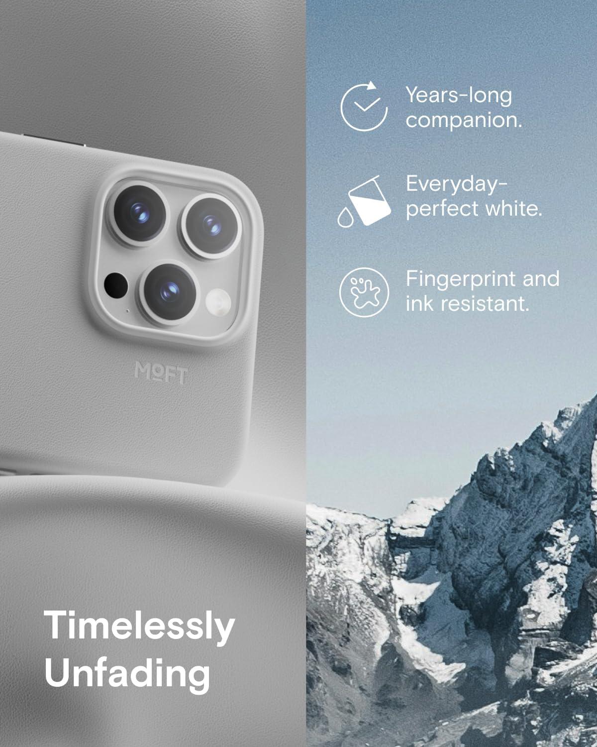 imageMOFT Designed for iPhone 14 Pro Max Case MOVAS Vegan Leather Soft ampamp Smooth ampamp AntiScratch Protective Phone Case Compatible with MagSafe Fine Fiber Lining Lifted Camera Ring Misty CoveMisty Cove