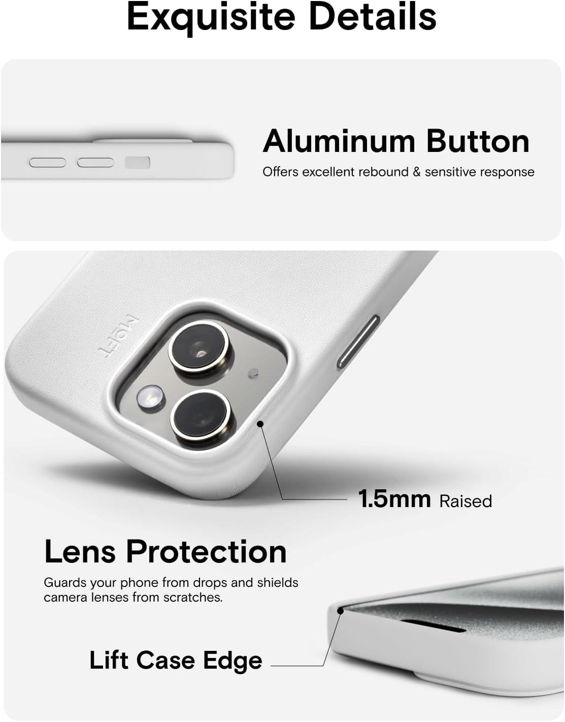 imageMOFT Designed for iPhone 14 Pro Max Case MOVAS Vegan Leather Soft ampamp Smooth ampamp AntiScratch Protective Phone Case Compatible with MagSafe Fine Fiber Lining Lifted Camera Ring Misty CoveMisty Cove