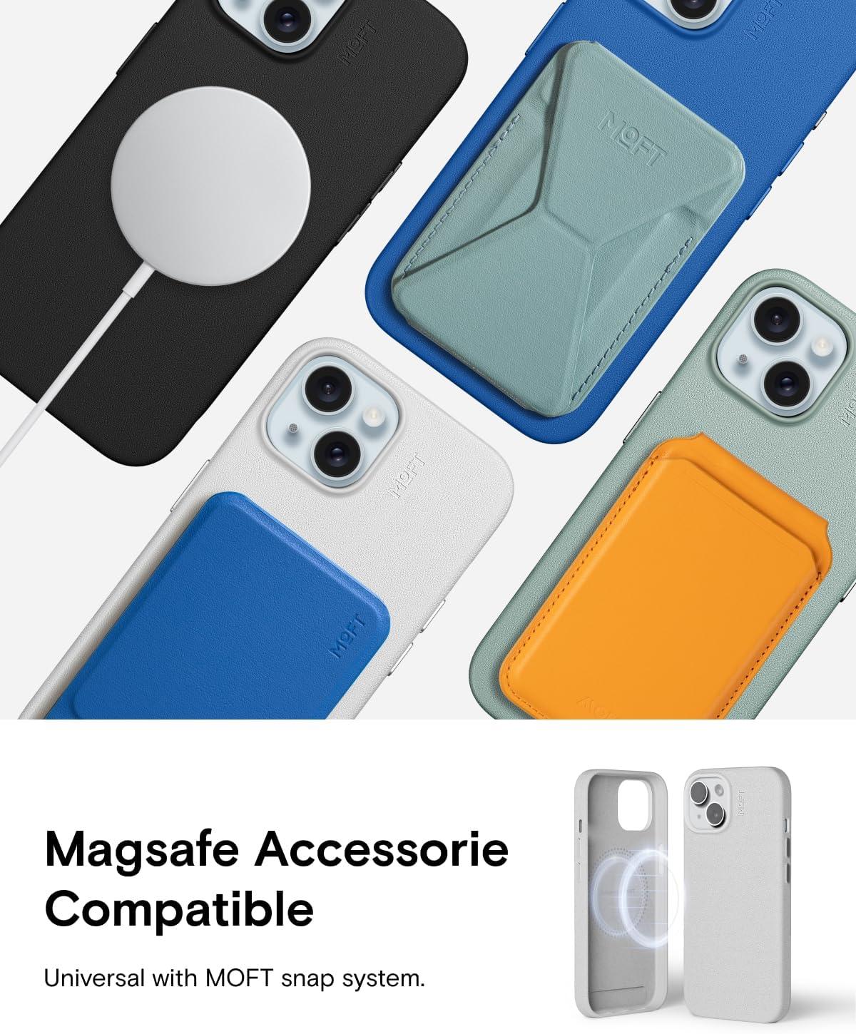 imageMOFT Designed for iPhone 14 Pro Max Case MOVAS Vegan Leather Soft ampamp Smooth ampamp AntiScratch Protective Phone Case Compatible with MagSafe Fine Fiber Lining Lifted Camera Ring Misty CoveMisty Cove