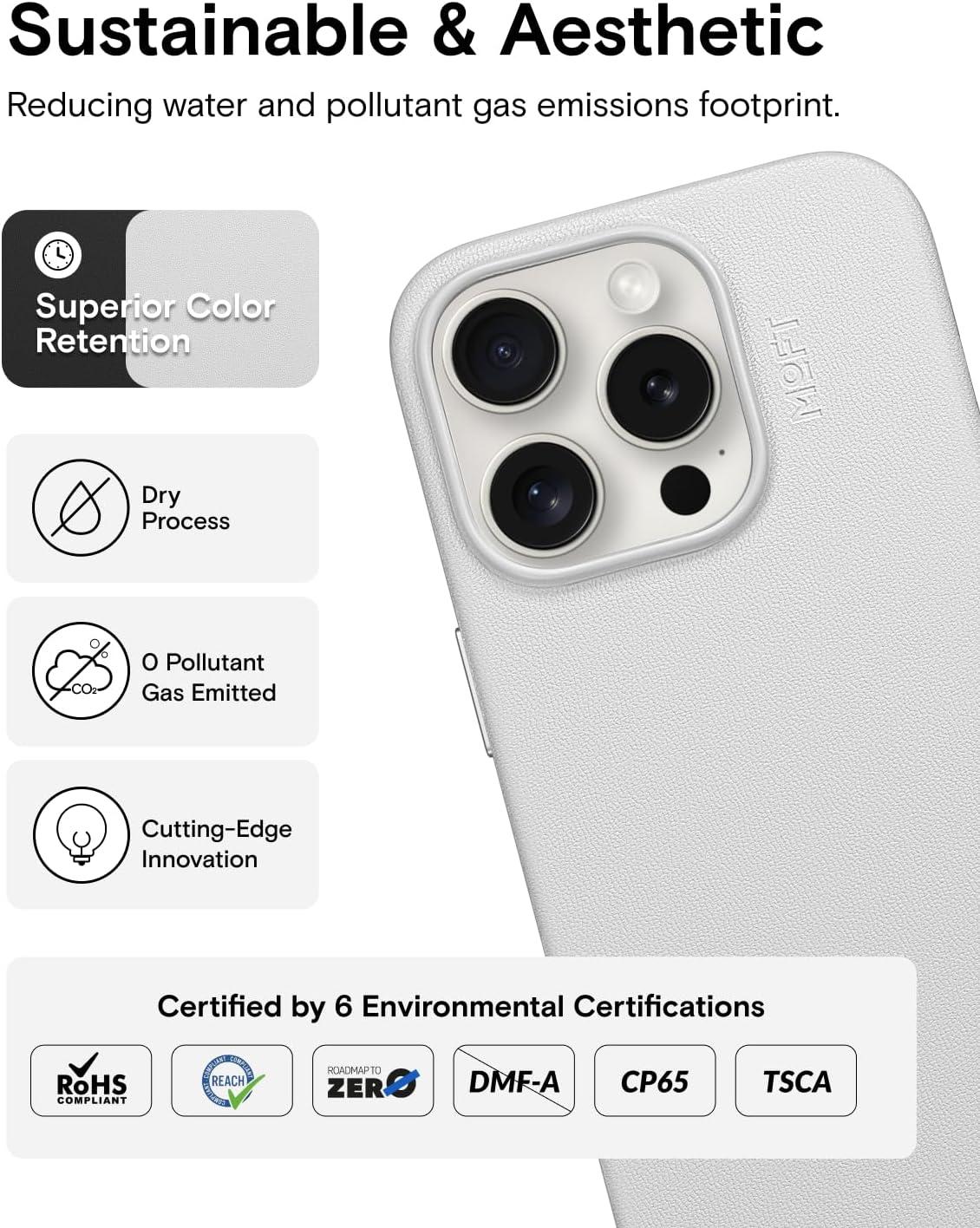 imageMOFT Designed for iPhone 14 Pro Max Case MOVAS Vegan Leather Soft ampamp Smooth ampamp AntiScratch Protective Phone Case Compatible with MagSafe Fine Fiber Lining Lifted Camera Ring Misty CoveMisty Cove