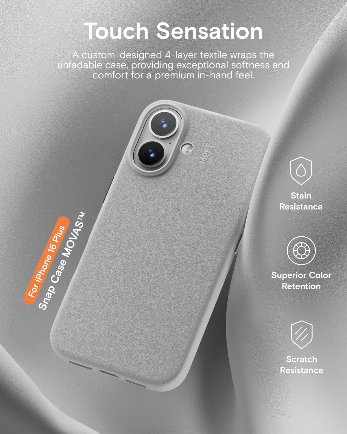 imageMOFT Designed for iPhone 14 Pro Max Case MOVAS Vegan Leather Soft ampamp Smooth ampamp AntiScratch Protective Phone Case Compatible with MagSafe Fine Fiber Lining Lifted Camera Ring Misty CoveMisty Cove