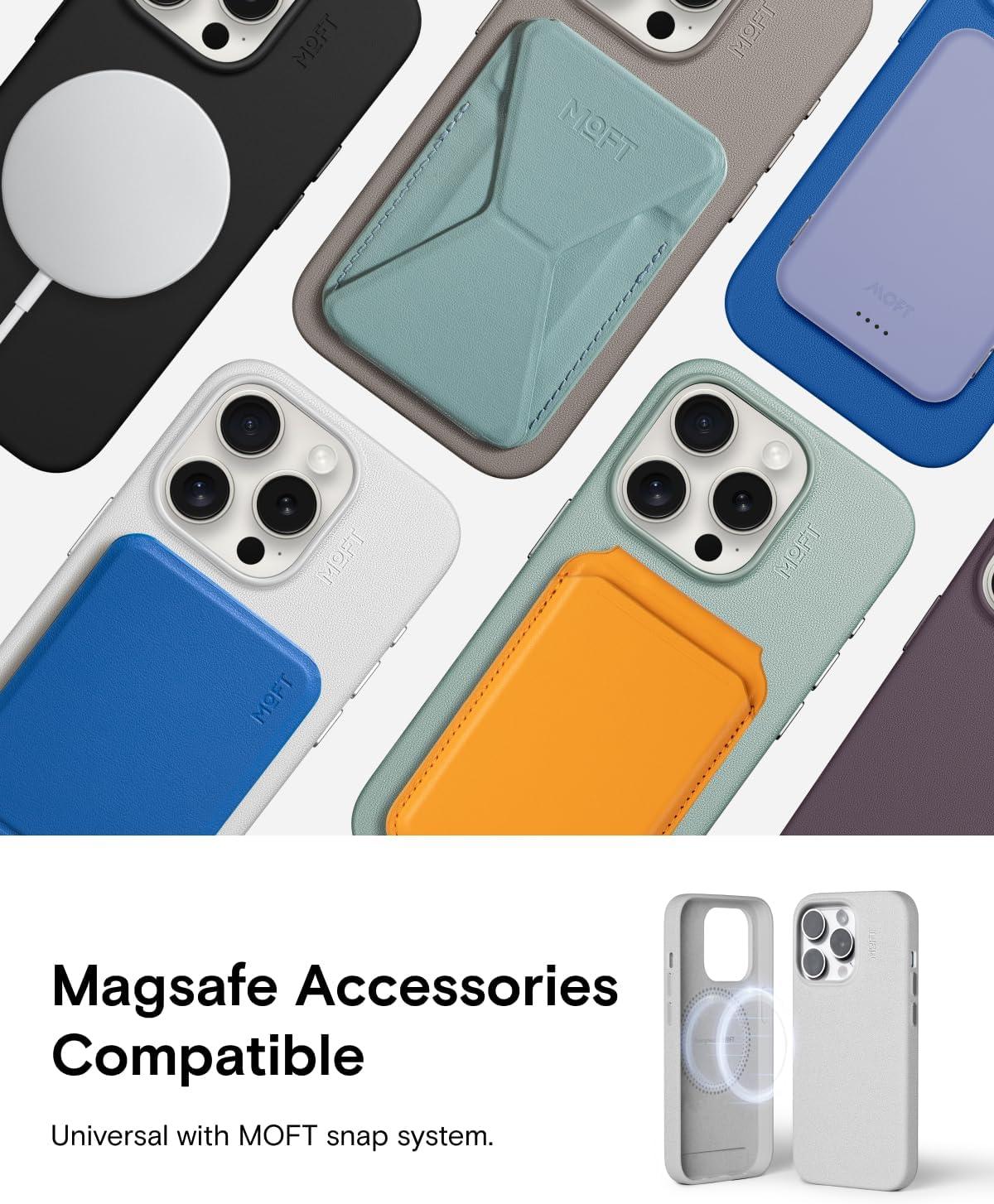 imageMOFT Designed for iPhone 14 Pro Max Case MOVAS Vegan Leather Soft ampamp Smooth ampamp AntiScratch Protective Phone Case Compatible with MagSafe Fine Fiber Lining Lifted Camera Ring Misty CoveMisty Cove