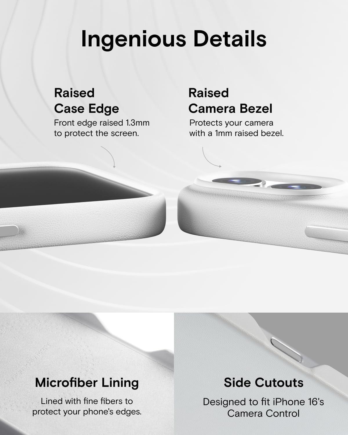 imageMOFT Designed for iPhone 14 Pro Max Case MOVAS Vegan Leather Soft ampamp Smooth ampamp AntiScratch Protective Phone Case Compatible with MagSafe Fine Fiber Lining Lifted Camera Ring Misty CoveMisty Cove