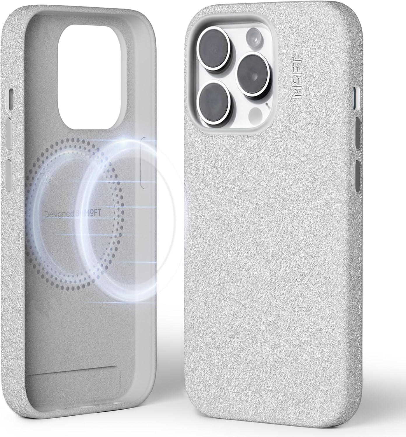 imageMOFT Designed for iPhone 14 Pro Max Case MOVAS Vegan Leather Soft ampamp Smooth ampamp AntiScratch Protective Phone Case Compatible with MagSafe Fine Fiber Lining Lifted Camera Ring Misty CoveMisty Cove