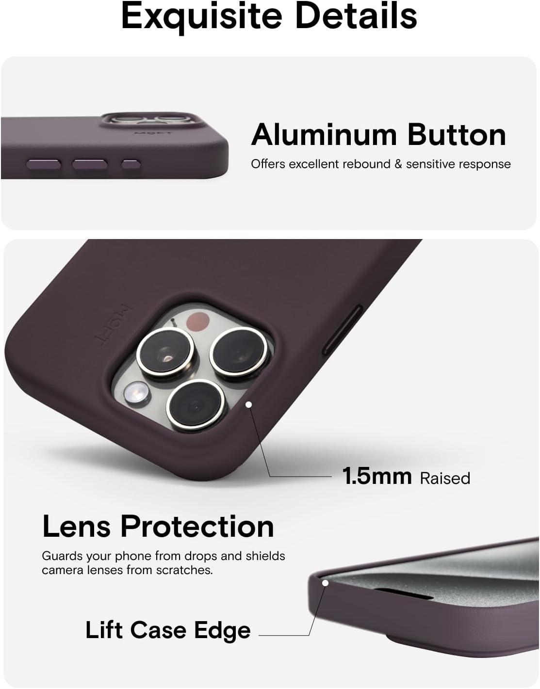 imageMOFT Designed for iPhone 14 Pro Max Case MOVAS Vegan Leather Soft ampamp Smooth ampamp AntiScratch Protective Phone Case Compatible with MagSafe Fine Fiber Lining Lifted Camera Ring Misty CoveBlackberry