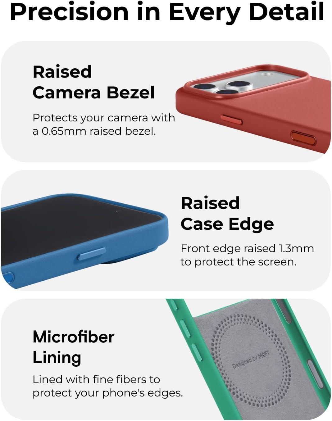 imageMOFT MOVAS Snap Case for iPhone 17 Pro Max MagSafe Compatible SoftTouch Vegan Leather Classic Minimalist Design Lightweight StainResistant ampamp Camera ProtectionClay