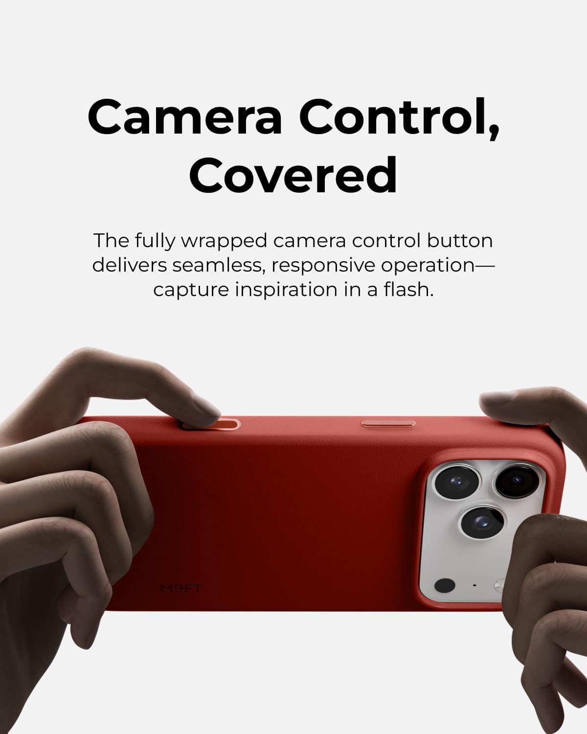 imageMOFT MOVAS Snap Case for iPhone 17 Pro Max MagSafe Compatible SoftTouch Vegan Leather Classic Minimalist Design Lightweight StainResistant ampamp Camera ProtectionClay