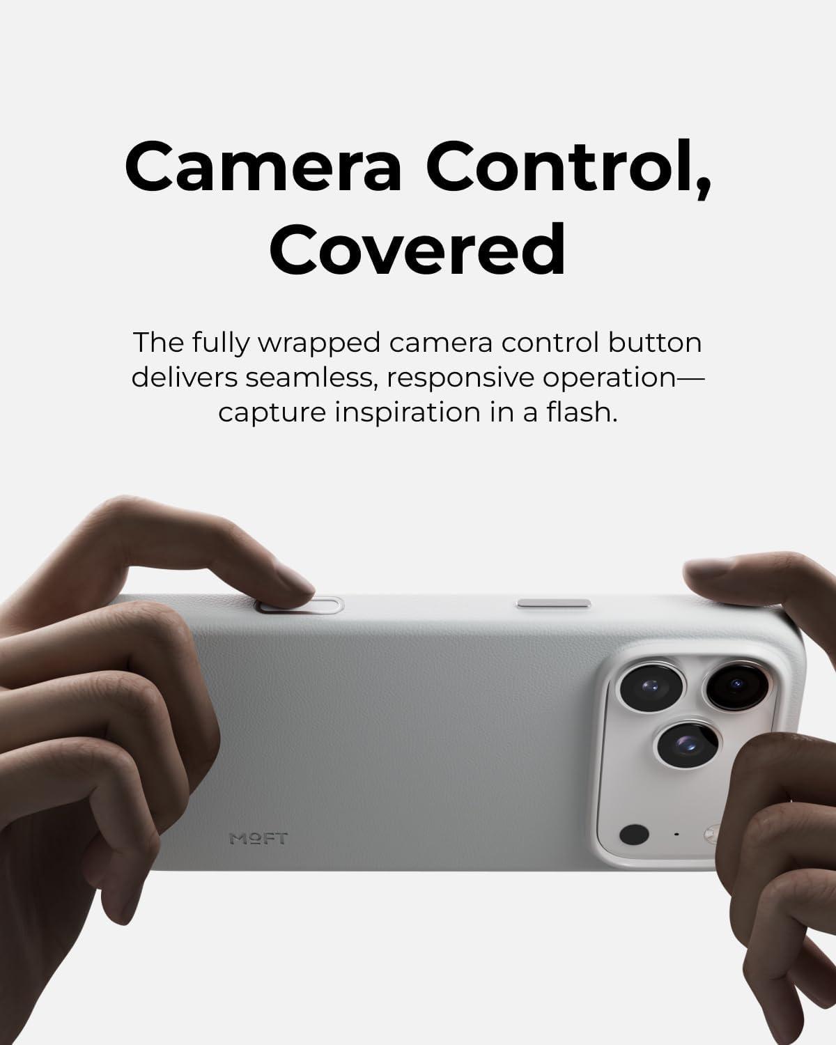 imageMOFT MOVAS Snap Case for iPhone 17 Pro Max MagSafe Compatible SoftTouch Vegan Leather Classic Minimalist Design Lightweight StainResistant ampamp Camera ProtectionMisty Cove