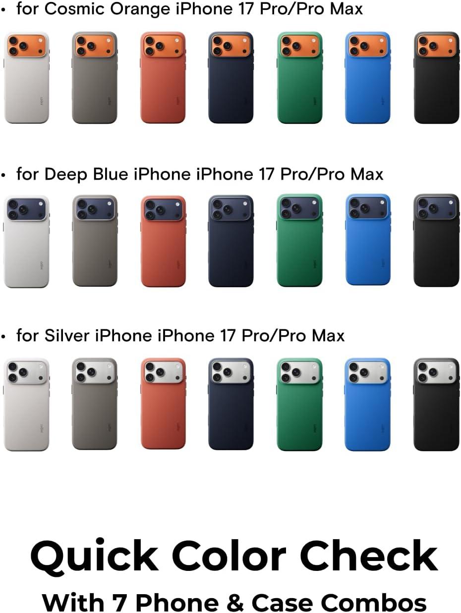 imageMOFT MOVAS Snap Case for iPhone 17 Pro Max MagSafe Compatible SoftTouch Vegan Leather Classic Minimalist Design Lightweight StainResistant ampamp Camera ProtectionJet Black