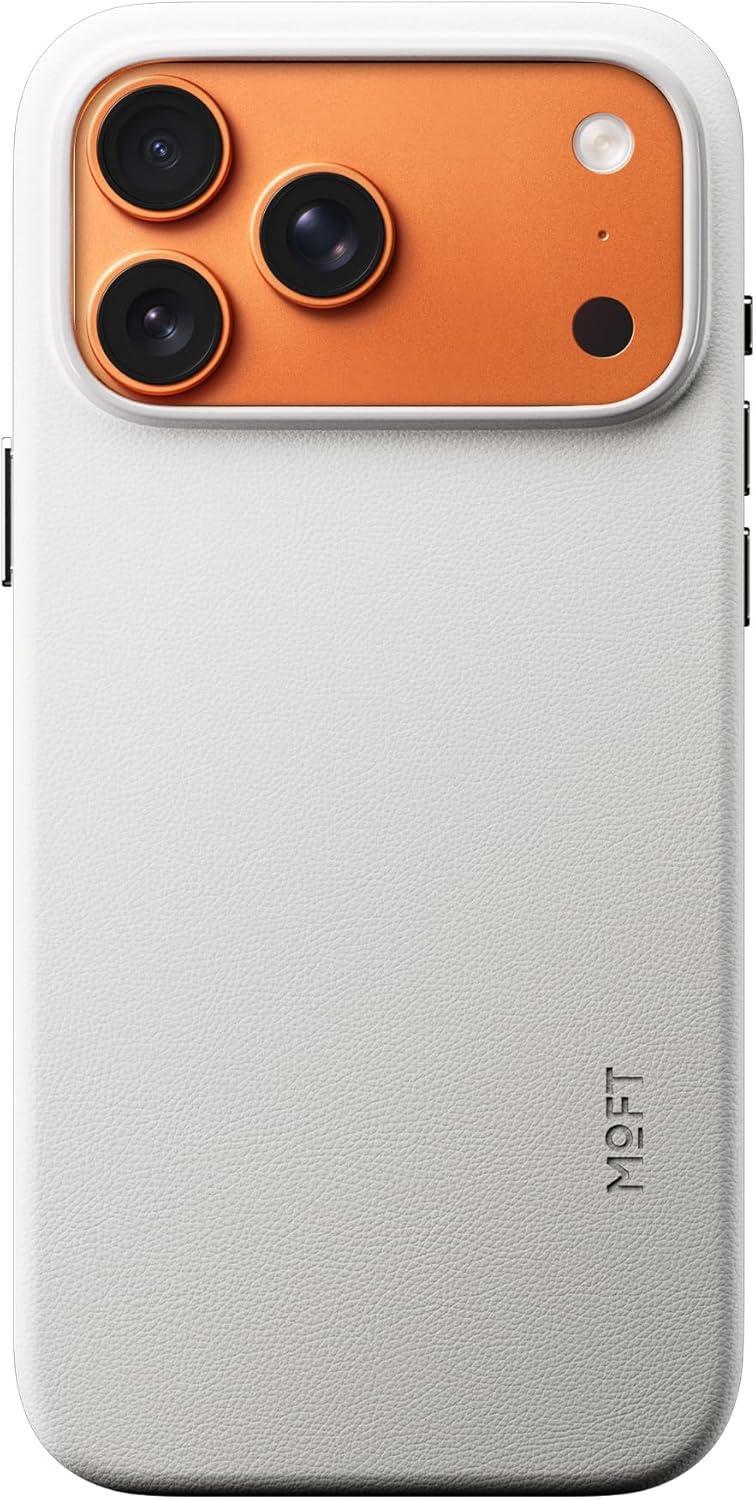 imageMOFT MOVAS Snap Case for iPhone 17 Pro Max MagSafe Compatible SoftTouch Vegan Leather Classic Minimalist Design Lightweight StainResistant ampamp Camera ProtectionMisty Cove