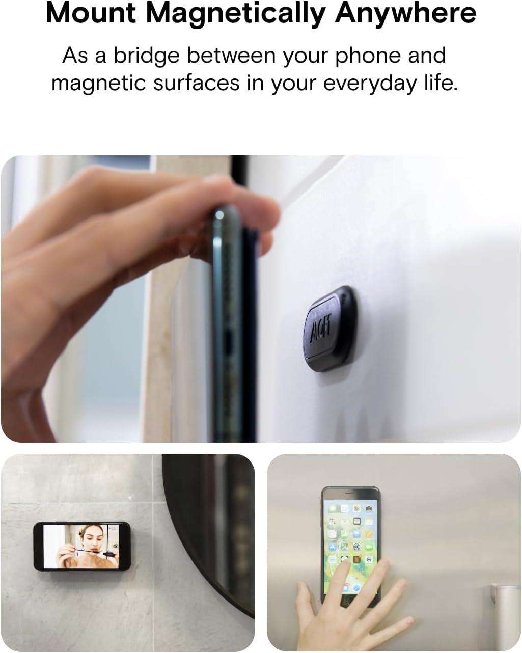 imageMOFT Phone Stand Adhesive Card Holder Fits 23 Cards Slim ampamp Portable Leather Phone Wallet 2 Viewing Angles RFID Blocking Compatible with iPhone Galaxy and Most Smartphones Classic NudeDeep Blue