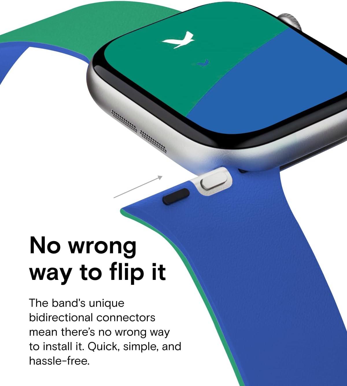 imageMOFT Snap Duo Watch Bands Compatible with Apple Watch Quick Magnetic Wear DuoColor Design ampamp Soft Silicone iWatch Bands for Ultra 321 Series 1110987SE654321 3840414244454649mmRoam Green x Beyond Blue