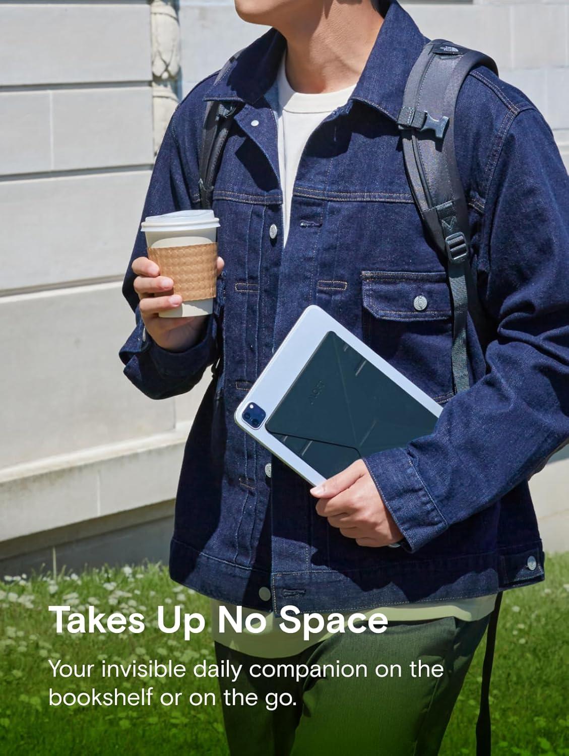 imageMOFT Snap Tablet Stand Holder Foldable and Adjustable in PortraitLandscape UltraSlim Design Ipad Stand for Desk Compatible with iPad Pro iPad Air 97quot and Larger Tablets Jet BlackJet Black