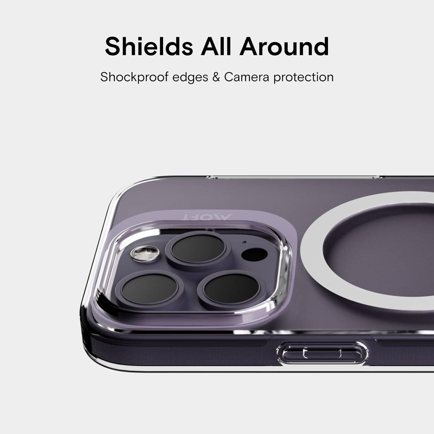 imageMOFT Strong Magnetic Phone Case Magsafe Enhanced Drop Proof SelfHealing Scratch Protection for iPhone 14Clear