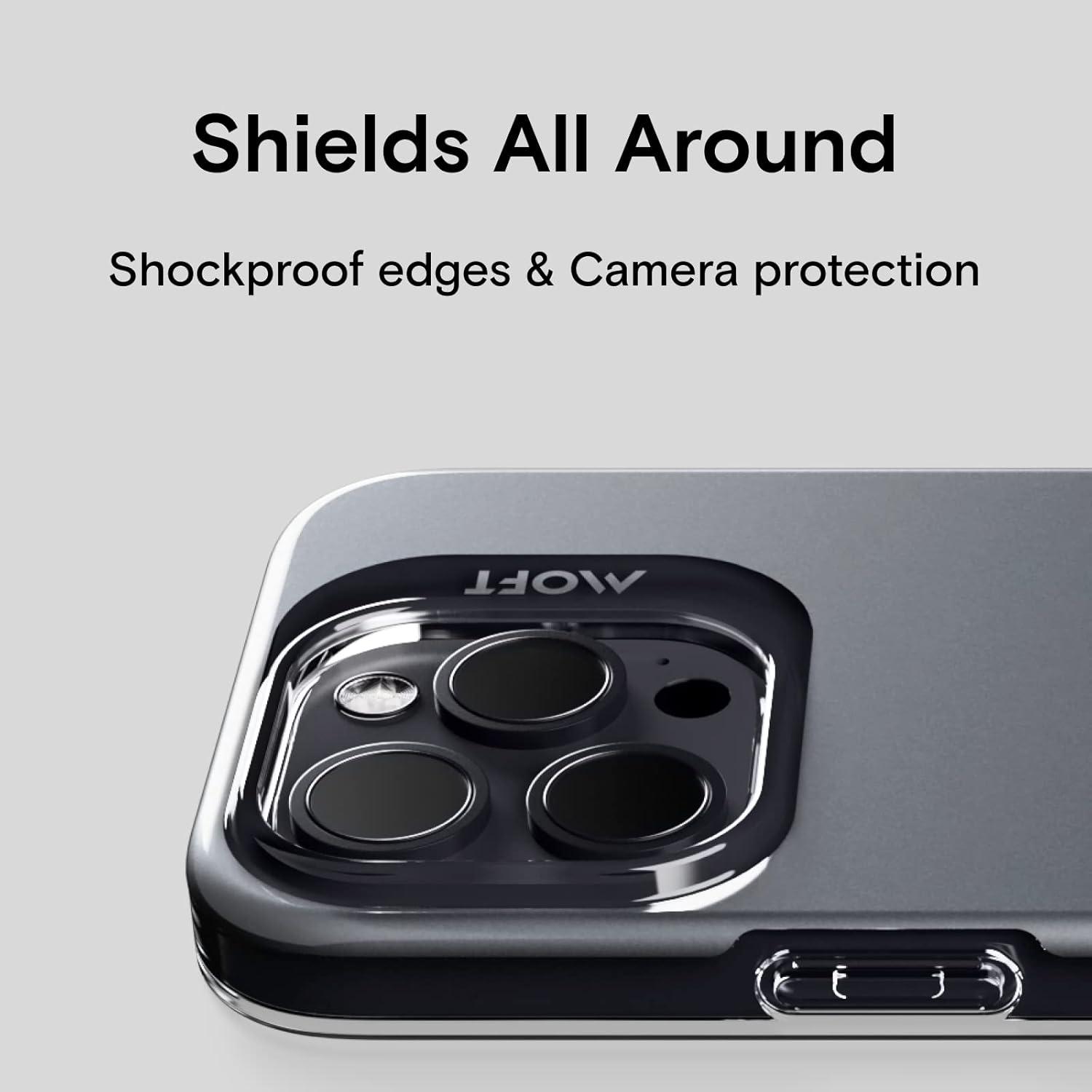 imageMOFT Strong Magnetic Phone Case Magsafe Enhanced Drop Proof SelfHealing Scratch Protection for iPhone 14Smoky Black