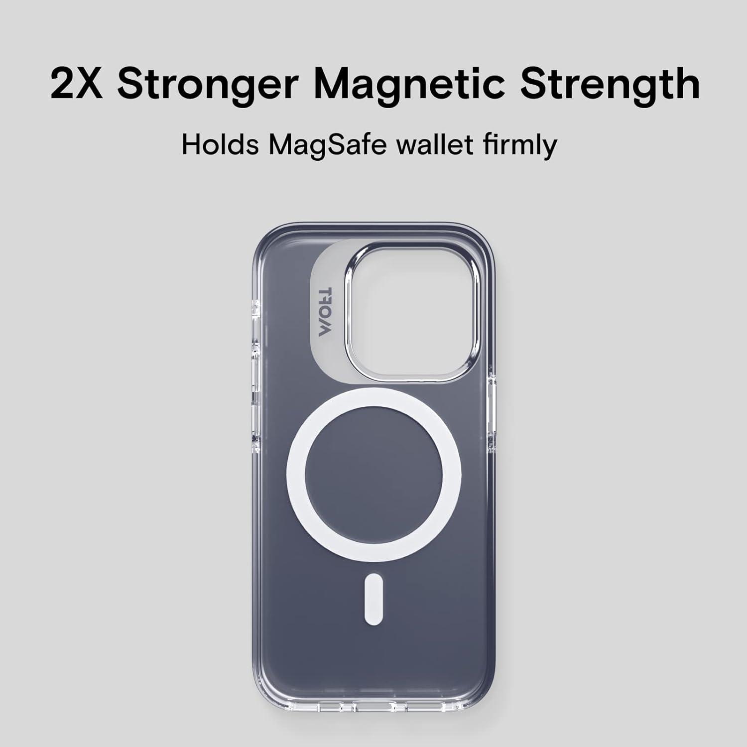 imageMOFT Strong Magnetic Phone Case Magsafe Enhanced Drop Proof SelfHealing Scratch Protection for iPhone 14Smoky Black