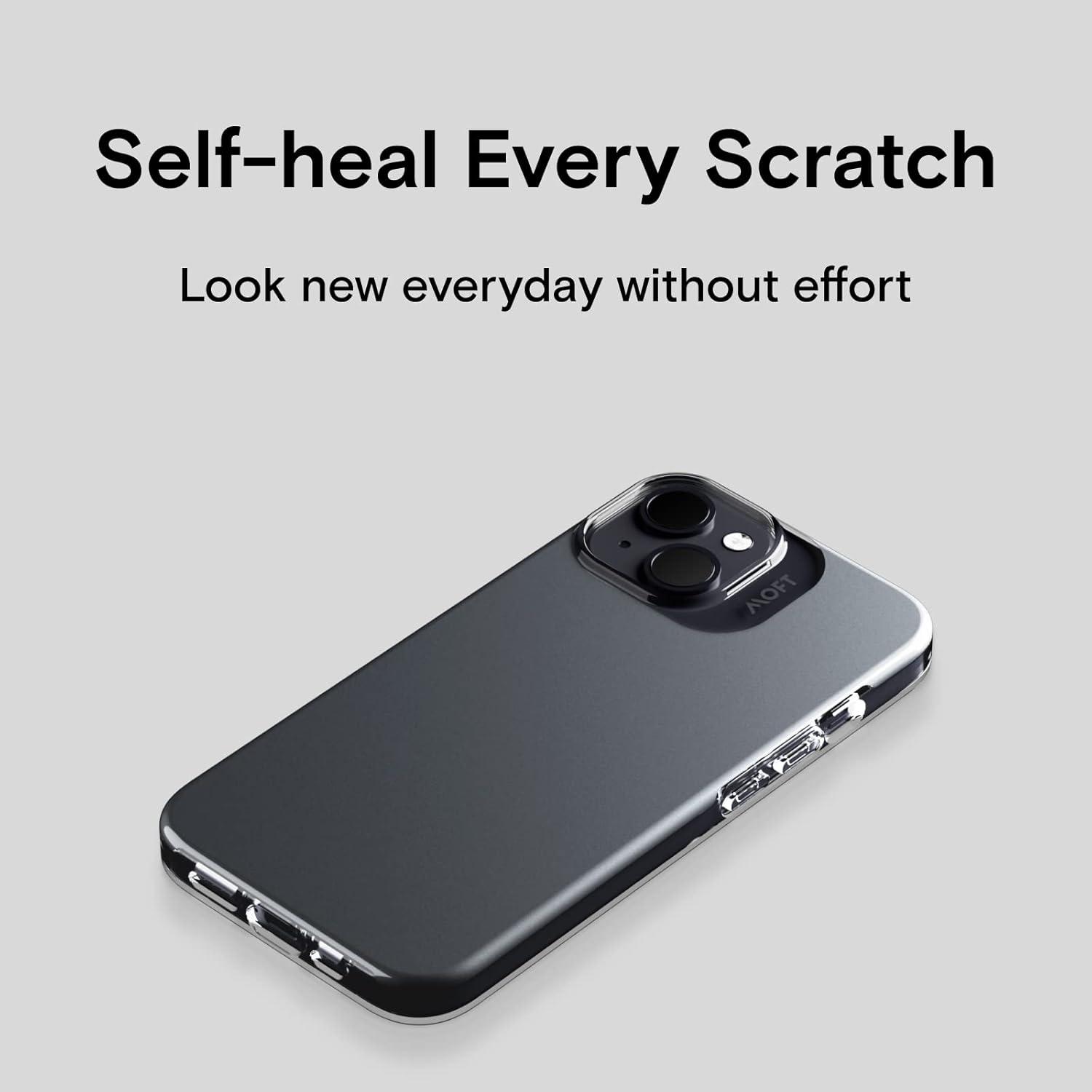 imageMOFT Strong Magnetic Phone Case Magsafe Enhanced Drop Proof SelfHealing Scratch Protection for iPhone 14Smoky Black