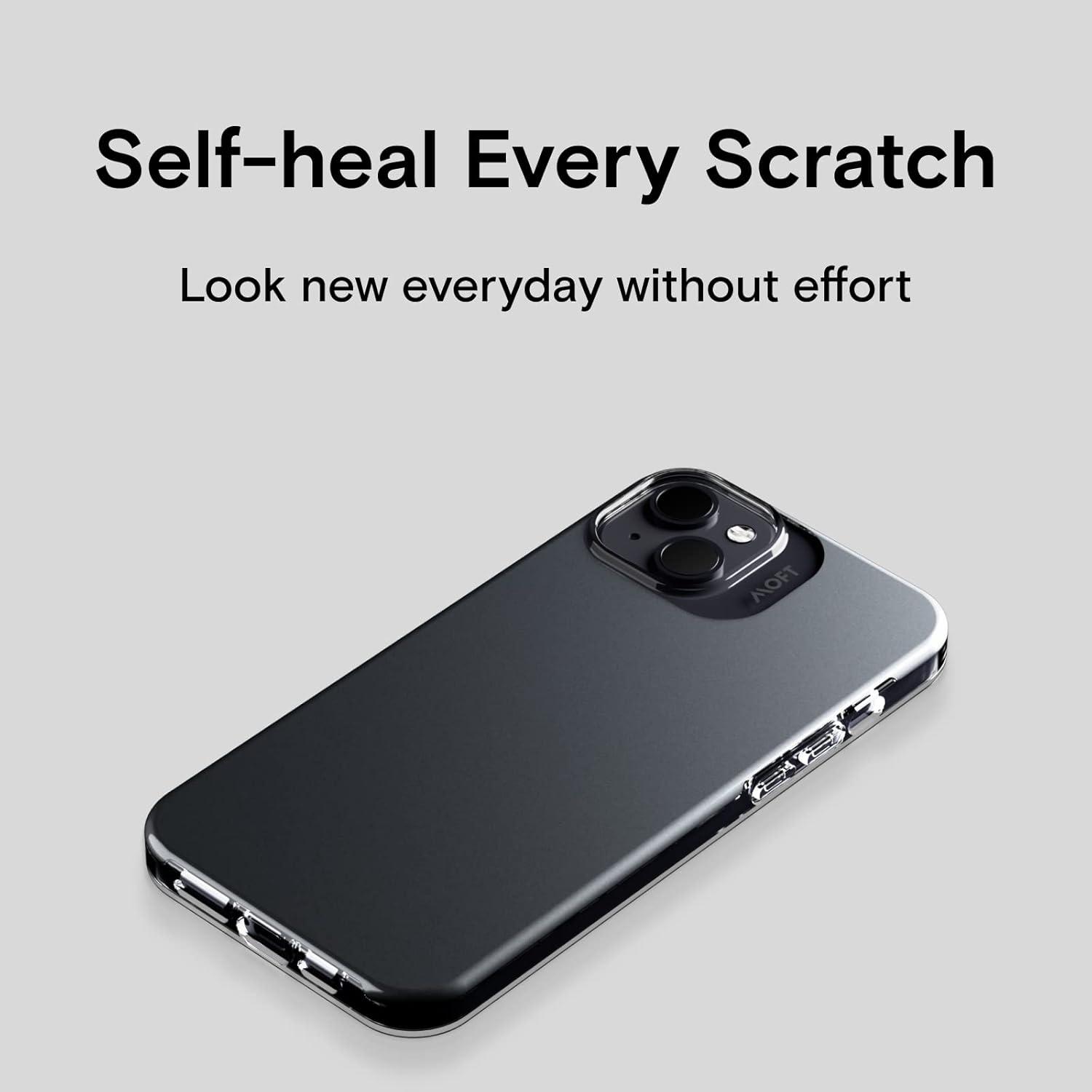 imageMOFT Strong Magnetic Phone Case Magsafe Enhanced Drop Proof SelfHealing Scratch Protection for iPhone 14Smoky Black