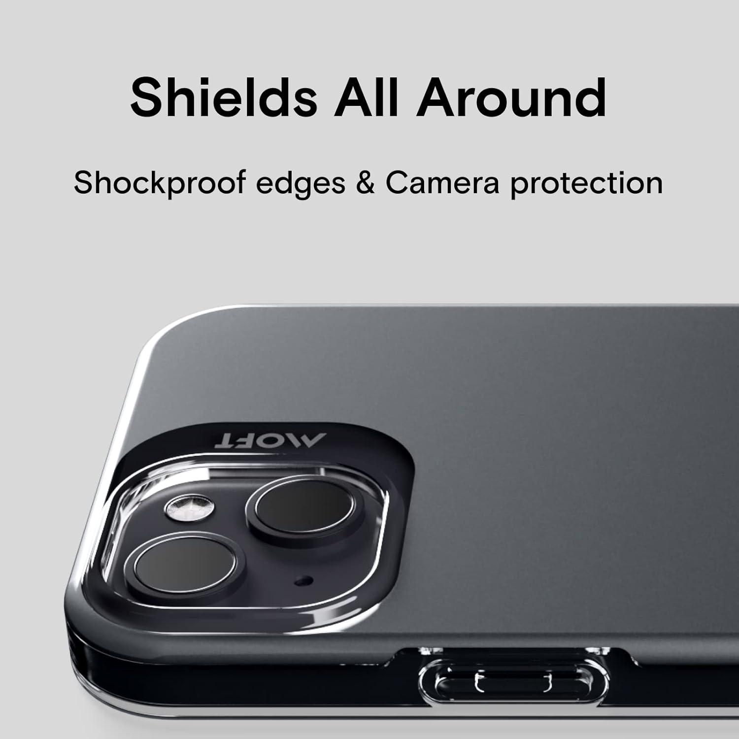 imageMOFT Strong Magnetic Phone Case Magsafe Enhanced Drop Proof SelfHealing Scratch Protection for iPhone 14Smoky Black