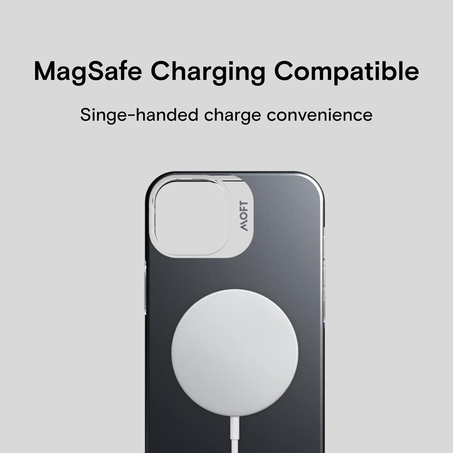 imageMOFT Strong Magnetic Phone Case Magsafe Enhanced Drop Proof SelfHealing Scratch Protection for iPhone 14Smoky Black