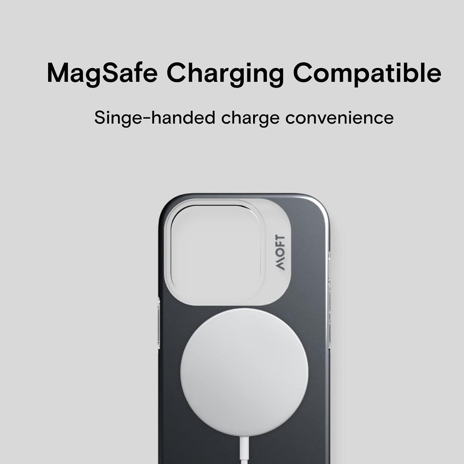 imageMOFT Strong Magnetic Phone Case Magsafe Enhanced Drop Proof SelfHealing Scratch Protection for iPhone 14Smoky Black