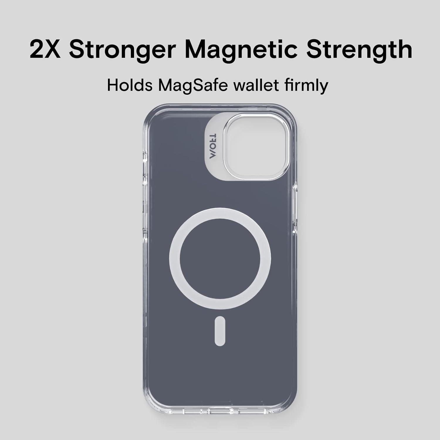 imageMOFT Strong Magnetic Phone Case Magsafe Enhanced Drop Proof SelfHealing Scratch Protection for iPhone 14Smoky Black