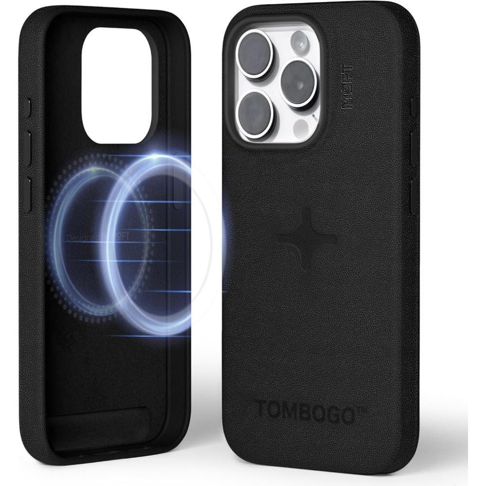 imageMOFT Designed for iPhone 14 Pro Max Case MOVAS Vegan Leather Soft ampamp Smooth ampamp AntiScratch Protective Phone Case Compatible with MagSafe Fine Fiber Lining Lifted Camera Ring Misty CoveJet Black X TOMBOGO