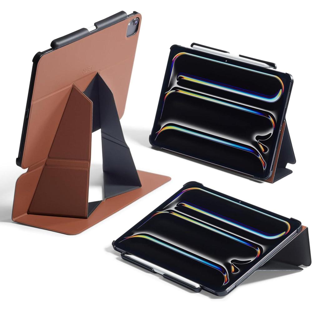 imageMOFT Folio Case for iPad Air 13inch M3M2 20252024  Silm Stand Protective Case with Detachable Pencil Holder MultiAngle Viewing MOVAS Leather Cover Auto SleepWake Pepper MintSienna Brown