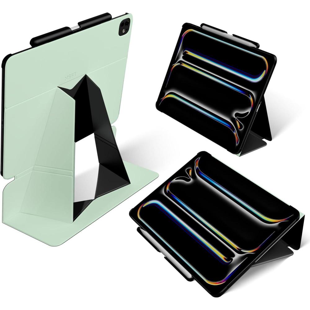 imageMOFT Folio Case for iPad Air 13inch M3M2 20252024  Silm Stand Protective Case with Detachable Pencil Holder MultiAngle Viewing MOVAS Leather Cover Auto SleepWake Pepper MintPeppermint