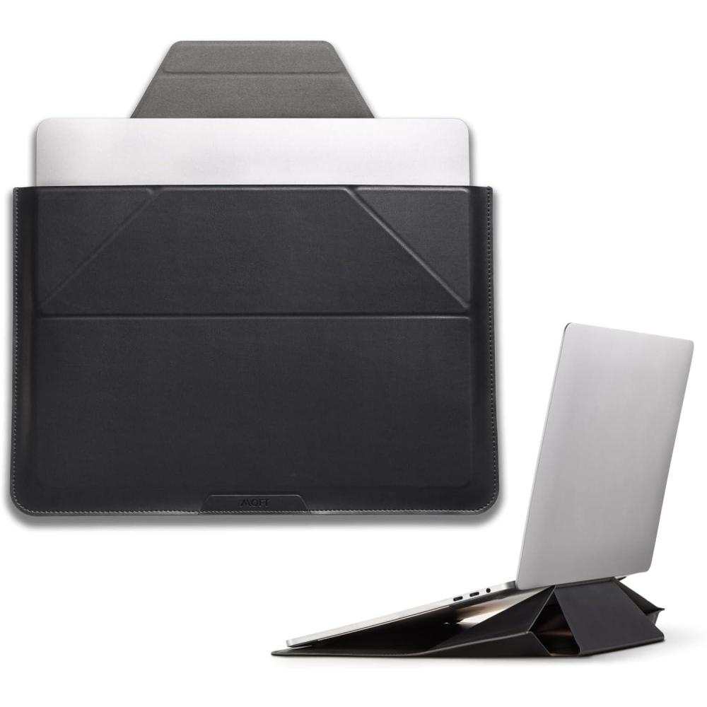imageMOFT Laptop Carry Sleeve 2in1 Laptop Bag ampamp Stand for 14quot MacBook AirPro ampamp DellHPLenovoAsus Stylish Slim Computer Sleeve Bag with Expandable Storage for Computer Accessories Soothing MistNight Black