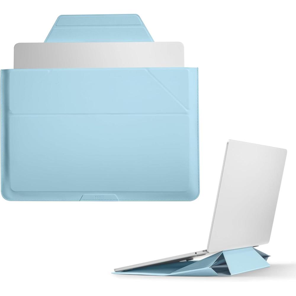 imageMOFT Laptop Carry Sleeve 2in1 Laptop Bag ampamp Stand for 14quot MacBook AirPro ampamp DellHPLenovoAsus Stylish Slim Computer Sleeve Bag with Expandable Storage for Computer Accessories Soothing MistSoothing Mist