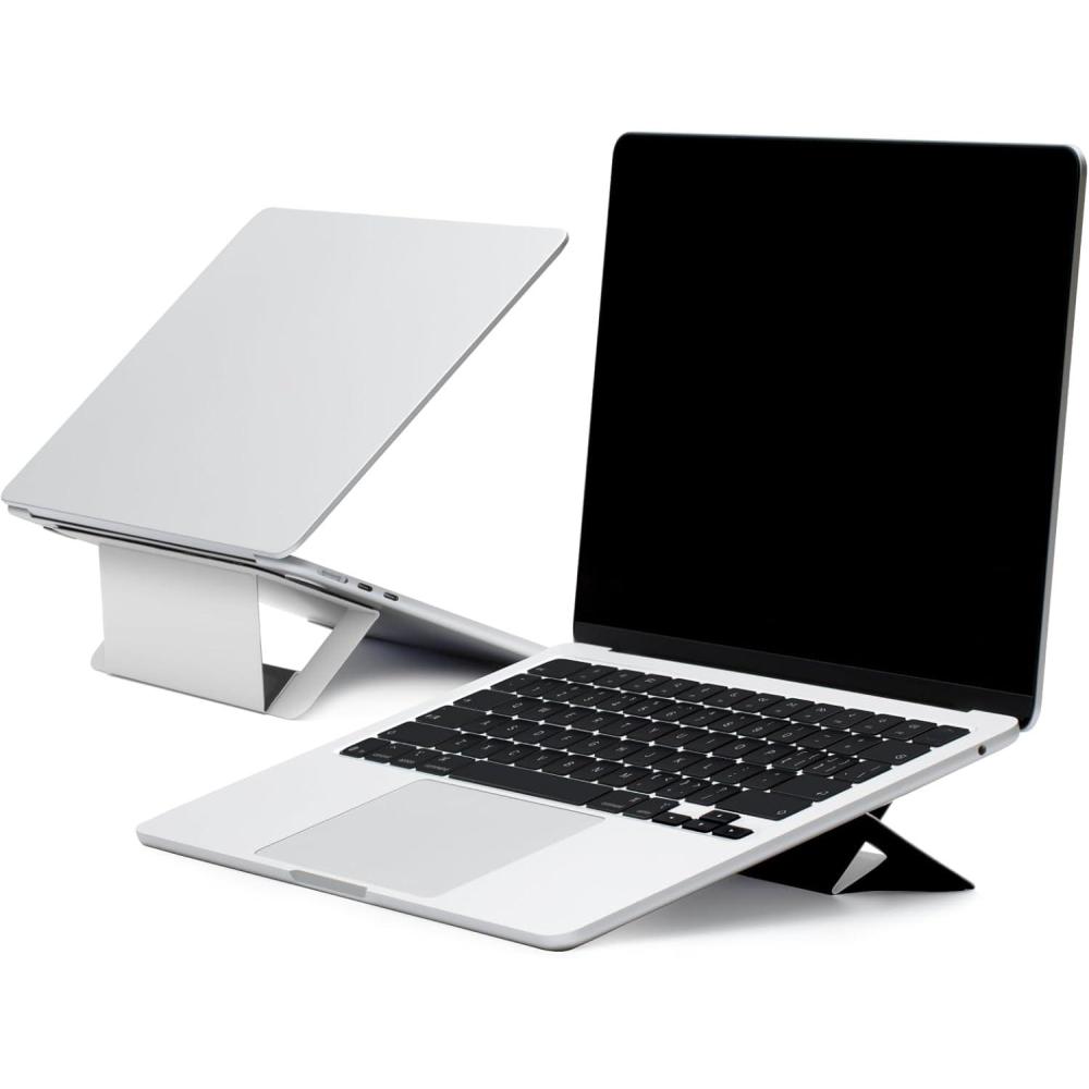 imageMOFT Laptop Stand for Desk StickOn Computer Stand with DualAngle Ergonomic Laptop Riser Holder for Travel Foldable ampamp Portable MacBook Stand Fits 116quot16quot Laptops Starry GreyMisty Cove