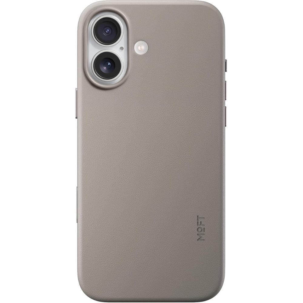 imageMOFT MOVAS Snap Case for iPhone 17 Pro Max MagSafe Compatible SoftTouch Vegan Leather Classic Minimalist Design Lightweight StainResistant ampamp Camera ProtectionTaupe