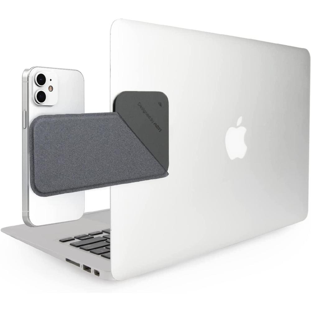 imageMOFT Magnetic Laptop iPhone Mount Continuity Camera Mount Foldaway Portable Laptop Top ampamp Side Holder for DualScreen Setup BlackGray