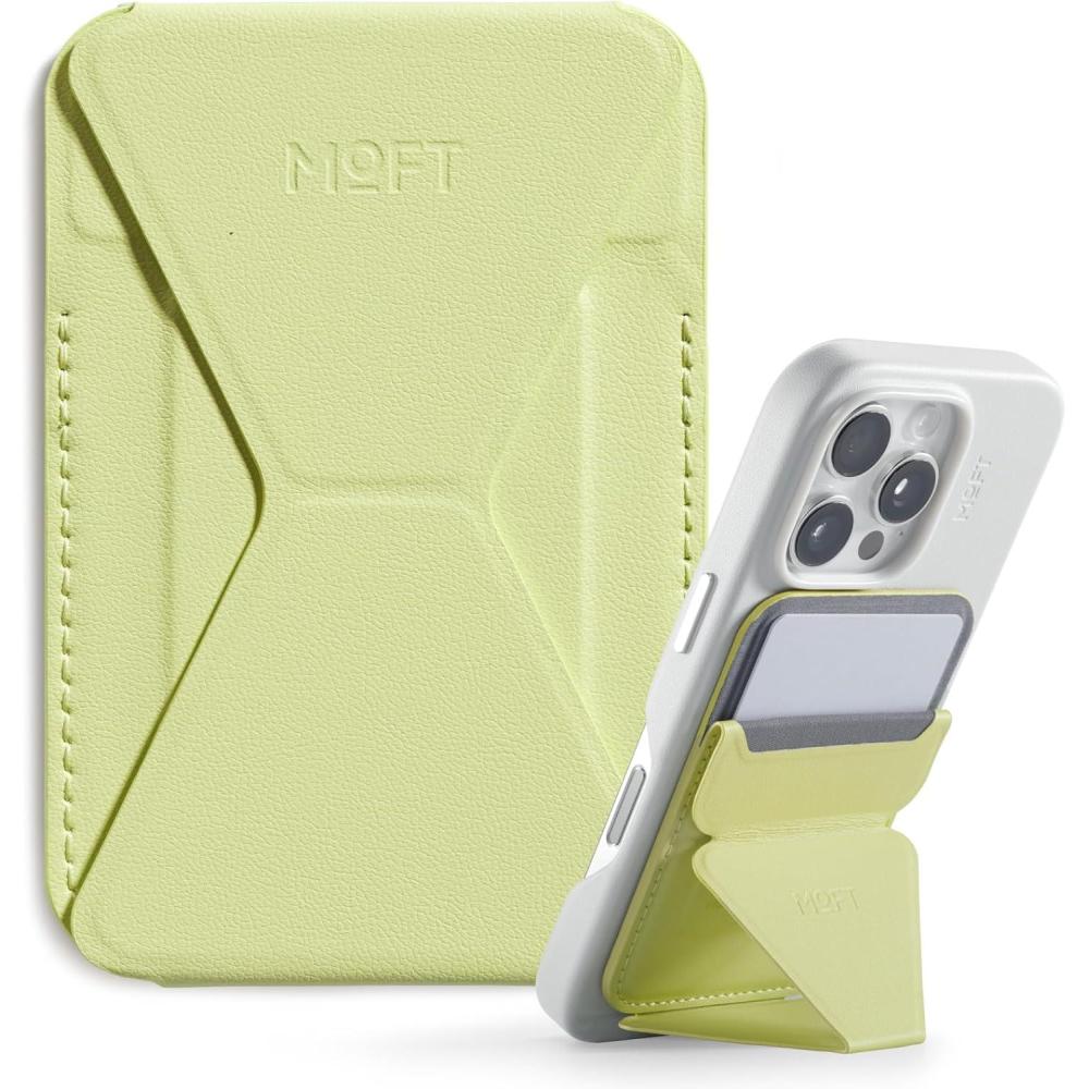 imageMOFT Magnetic Wallet Stand Compatible with iPhone 171615141312 Series Angle Adjustment ampamp Magsafe Compatible MOVAS Phone StandSunriseSoft Avocado