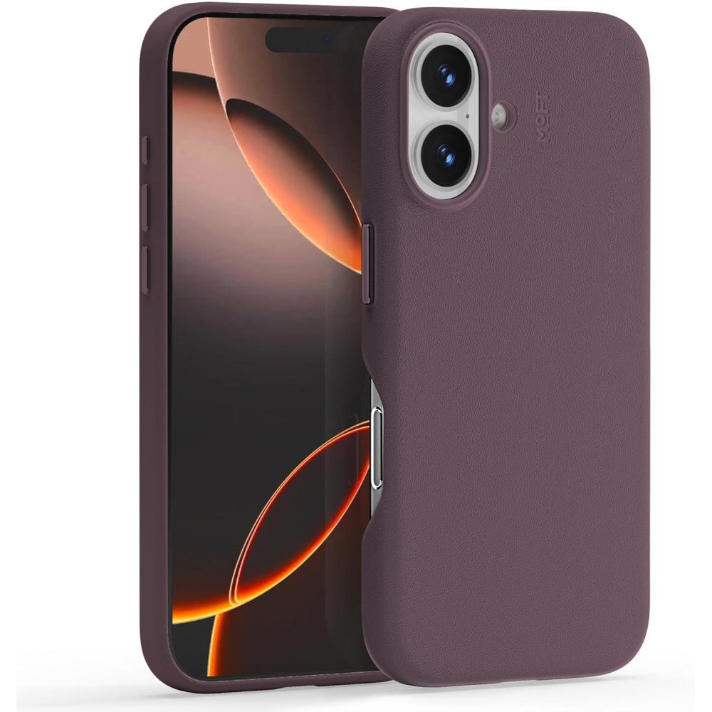 imageMOFT Snap Case MOVAS for iPhone 16 Pro Max Case Compatible with Magnetic Magnetic Premium Vegan Leather Phone Case with Smooth Feeling Enduring Color Minimalist 69in Protective Case Panna CottaBlackberry