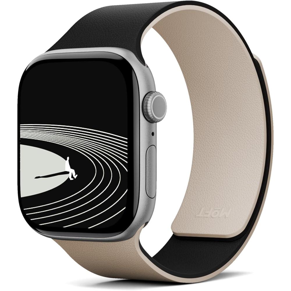 imageMOFT Snap Duo Watch Bands Compatible with Apple Watch Quick Magnetic Wear DuoColor Design ampamp Soft Silicone iWatch Bands for Ultra 321 Series 1110987SE654321 3840414244454649mmVast Black x Stardust