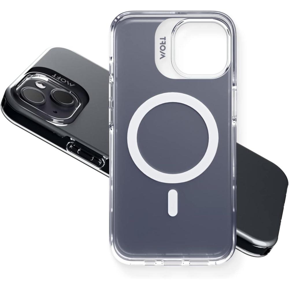 imageMOFT Strong Magnetic Phone Case Magsafe Enhanced Drop Proof SelfHealing Scratch Protection for iPhone 14Smoky Black