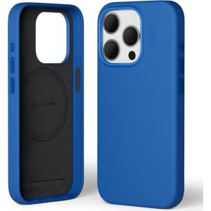 MOFT Designed for iPhone 14 Pro Max Case, MOVAS Vegan Leather Soft & Smooth & Anti-Scratch Protective Phone Case, Compatible with MagSafe, Fine Fiber Lining, Lifted Camera Ring, Misty Cove(Sapphire)