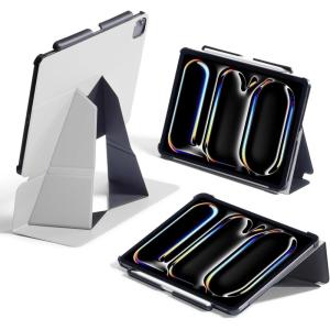 MOFT Folio Case for iPad Air 13-inch M3/M2 (2025/2024) – Silm Stand Protective Case with Detachable Pencil Holder, Multi-Angle Viewing, MOVAS Leather Cover, Auto Sleep/Wake, Pepper Mint(Misty Cove)