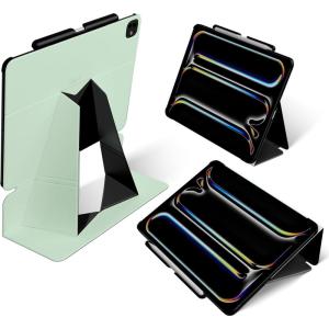 MOFT Folio Case for iPad Air 13-inch M3/M2 (2025/2024) – Silm Stand Protective Case with Detachable Pencil Holder, Multi-Angle Viewing, MOVAS Leather Cover, Auto Sleep/Wake, Pepper Mint(Peppermint)