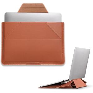 MOFT Laptop Carry Sleeve, 2-in-1 Laptop Bag & Stand for 14″ MacBook Air/Pro & Dell/HP/Lenovo/Asus, Stylish Slim Computer Sleeve Bag with Expandable Storage for Computer Accessories, Soothing Mist(Sienna Brown)